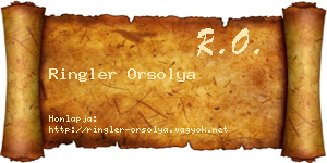 Ringler Orsolya névjegykártya